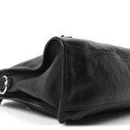 Chevre Silver Metallic Edge Hardware City Black
