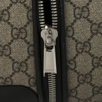 GG Supreme Monogram Four Wheel Suitcase Black