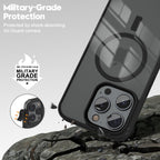 Entronix [Magnetic] Case Compatible with iPhone 12/12 Pro - [Clear Back] Soft Matte Frame