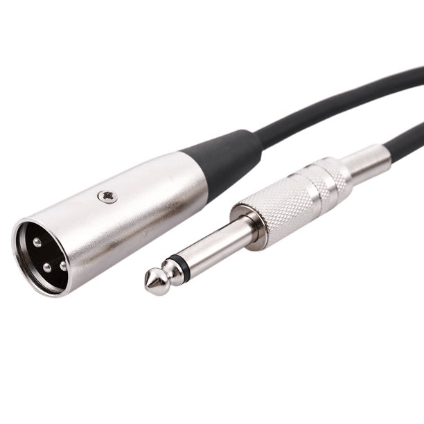 3-Pin Male To 1/4" Plug TS Microphone Mono Cable Unbalanced Shielded Audio - 6 ft
