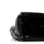 Patent Check Embossed Small Bilmore Tote Black