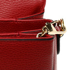Dollar Calfskin Interlocking G Top Handle Shoulder Bag Red