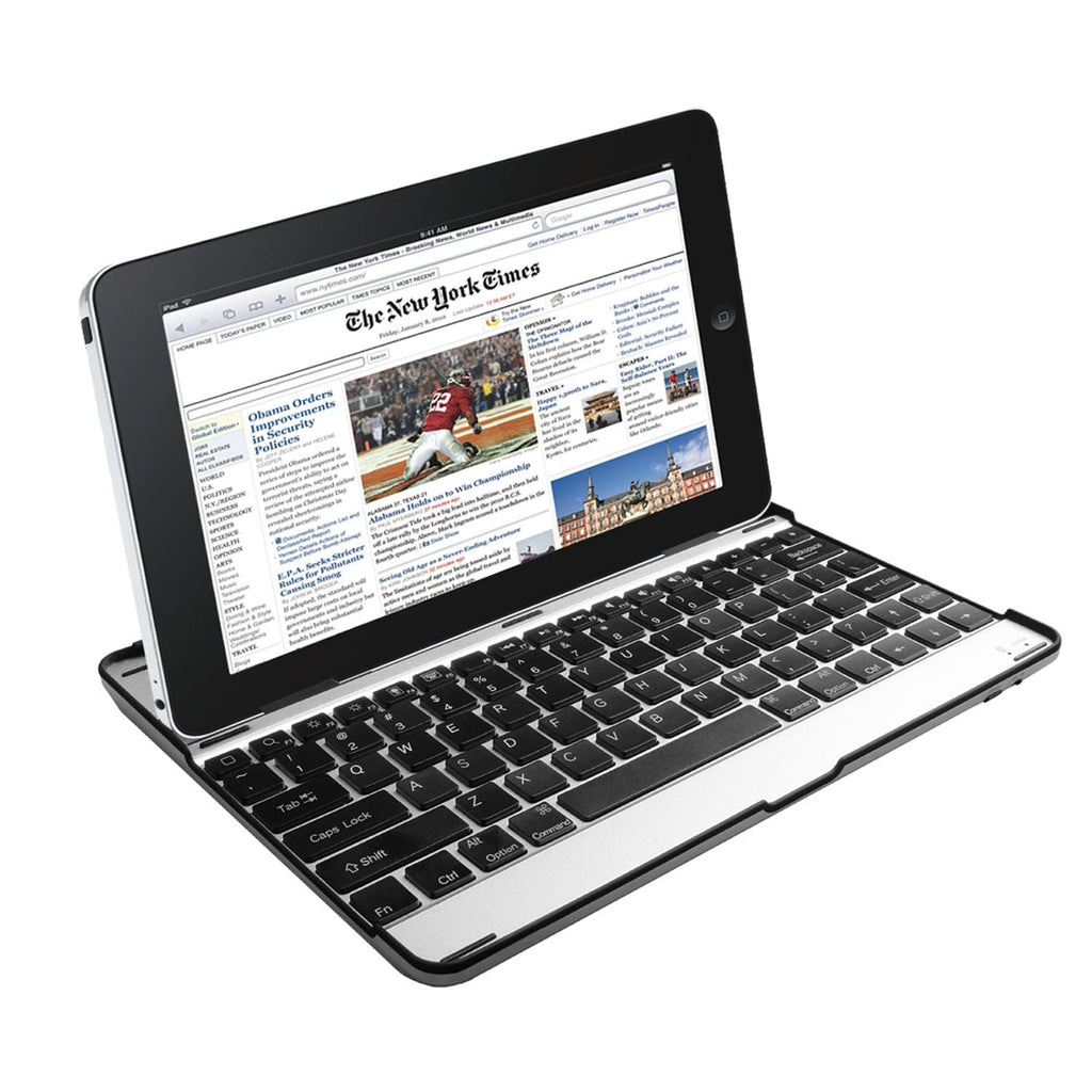 Silver and black aluminum alloy Wireless keyboard tablet cover