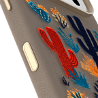 iPhone 17 Pro Symmetry Series Cactus Leather Embroidery Case