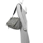 Nylon Checker Print Large Pandora Black White
