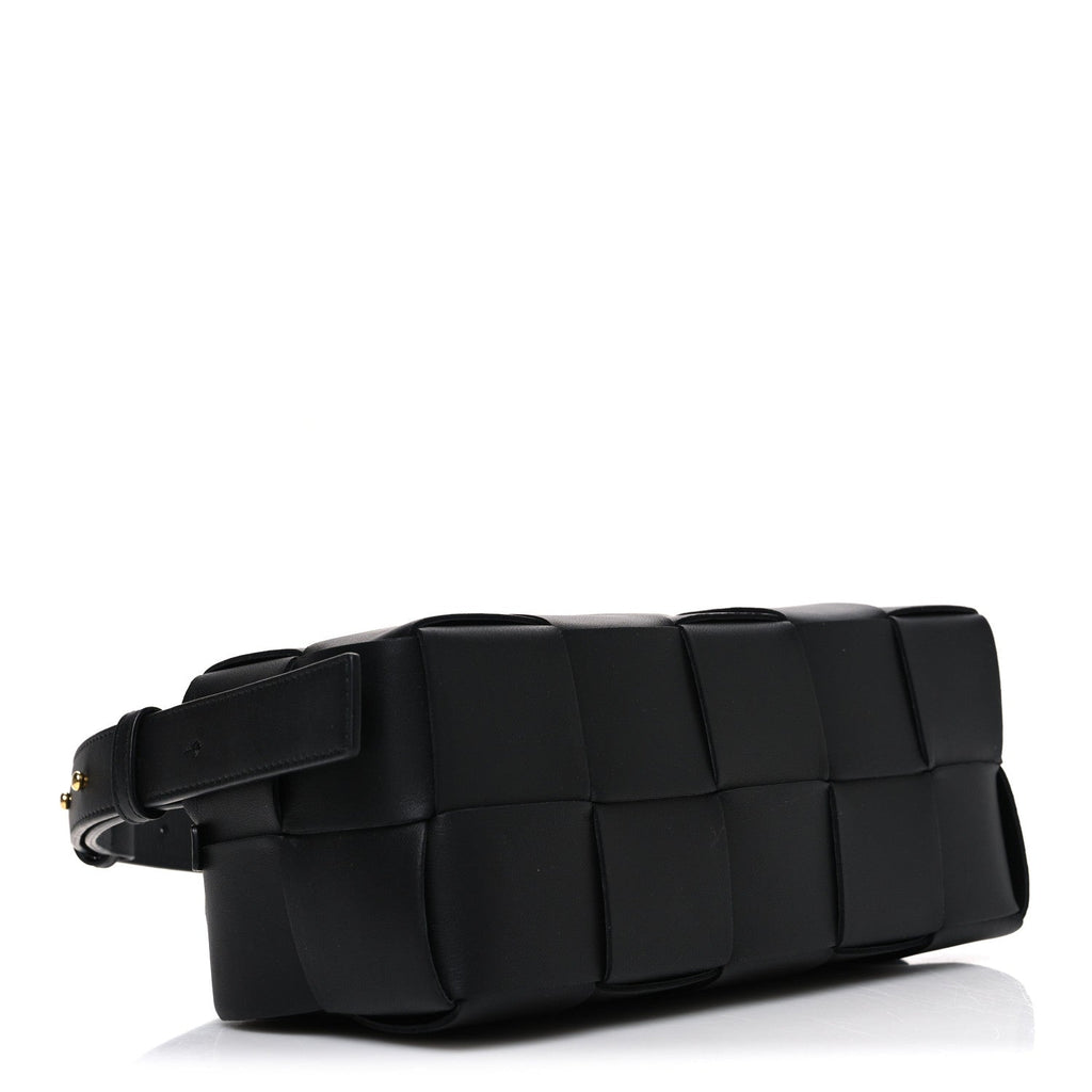Lambskin Maxi Intrecciato Small Brick Cassette Bag Black