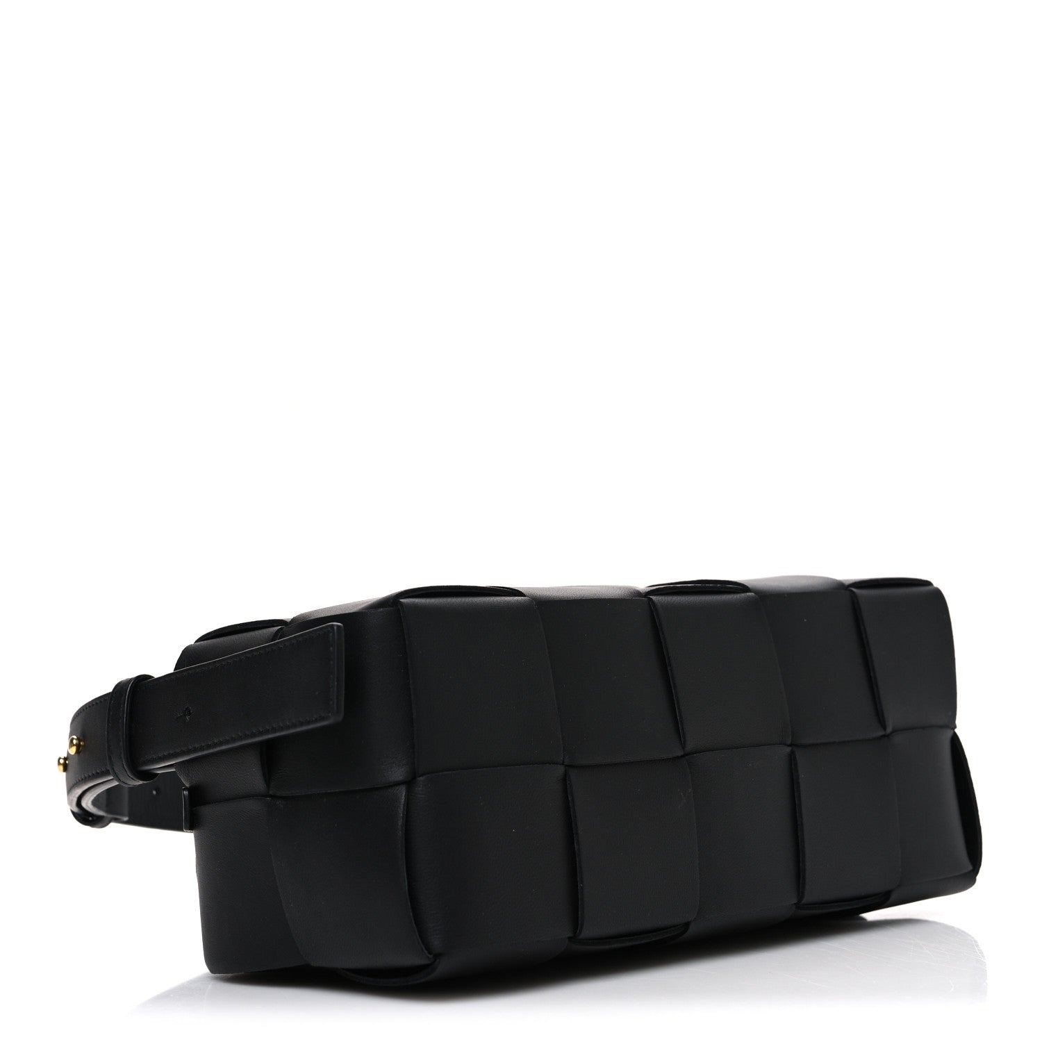 Lambskin Maxi Intrecciato Small Brick Cassette Bag Black
