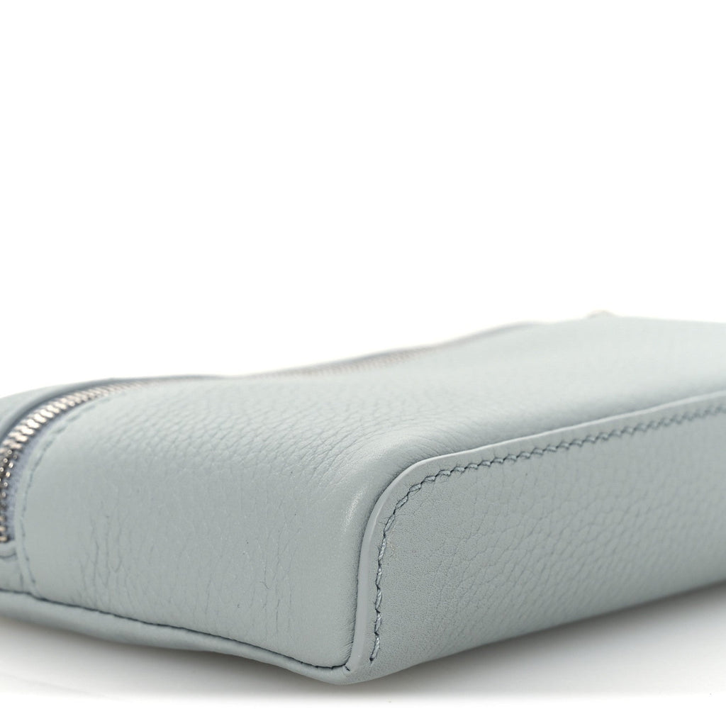 Grained Calfskin Extra Pocket Mini Pouch Minty Breeze