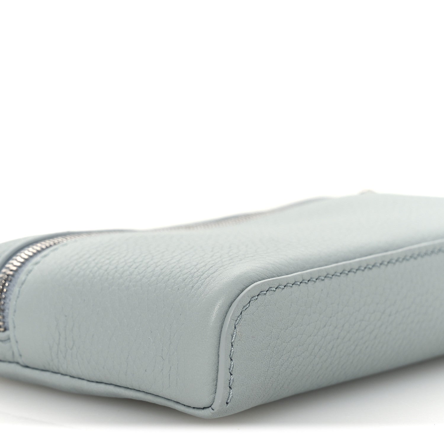 Grained Calfskin Extra Pocket Mini Pouch Minty Breeze