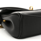 Natural Smooth Calfskin Nano Rodeo Top Handle Handbag Black