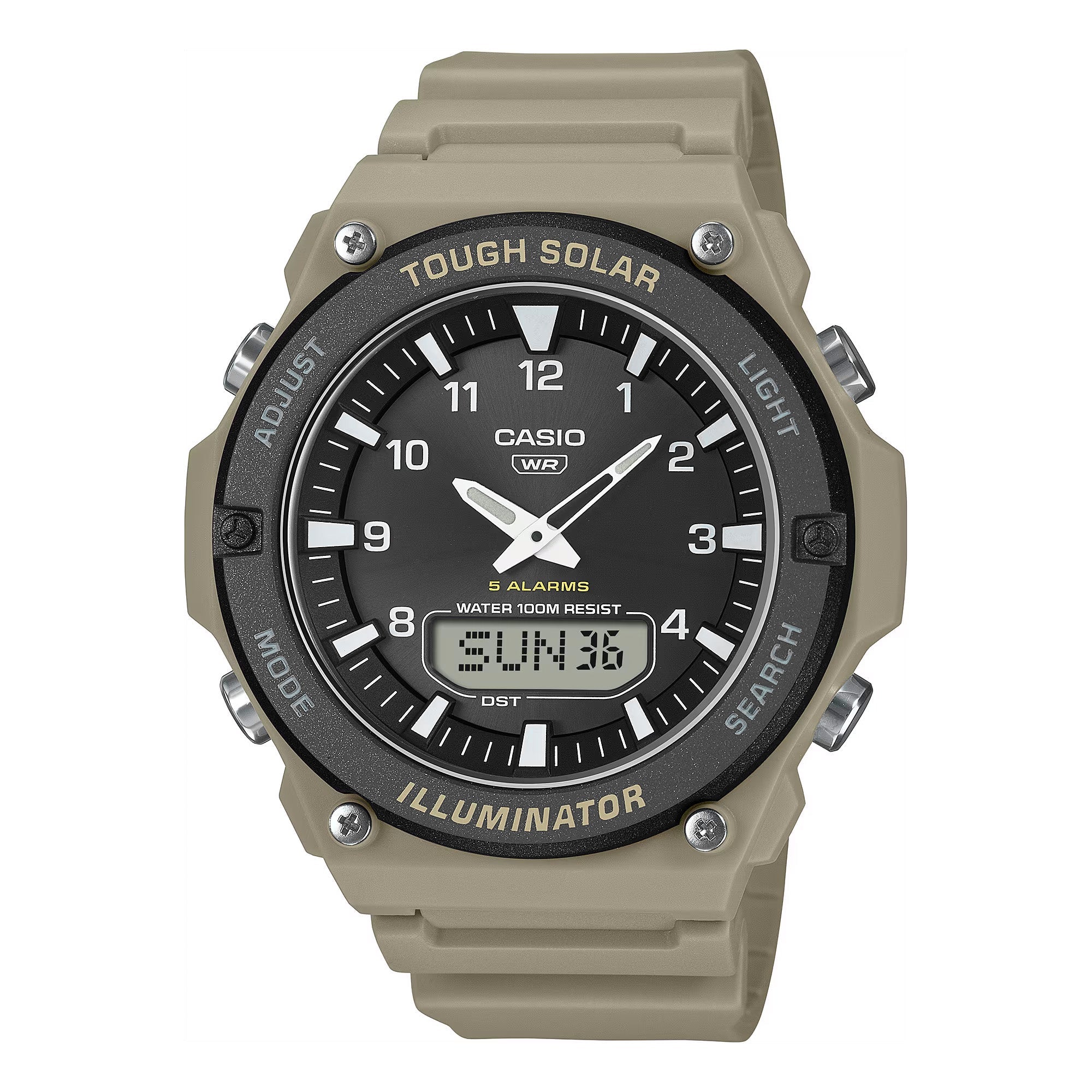 Casio Tough Solar 50mm Green Black Men's Watch