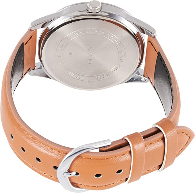 Casio Dress Blue 40mm Unisex Brown Leather