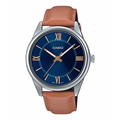Casio Dress Blue 40mm Unisex Brown Leather