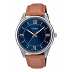 Casio Dress Blue 40mm Unisex Brown Leather