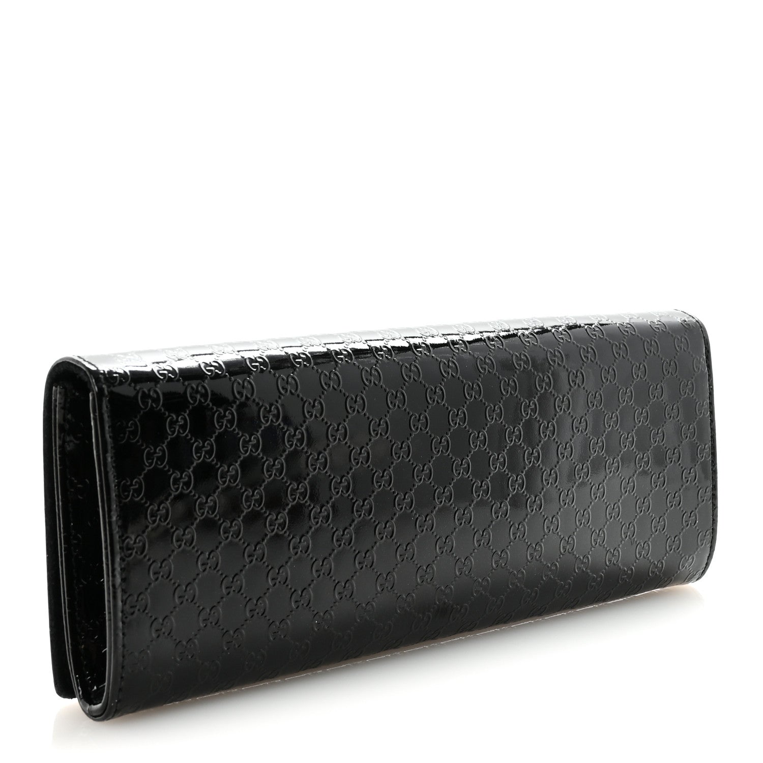 Patent Microguccissima Small Broadway Clutch Black