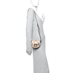 Patent Nova Check Mini Crossbody Bag Pewter