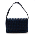 Denim Nappa Intrecciato Padded Messenger Abyss Indigo