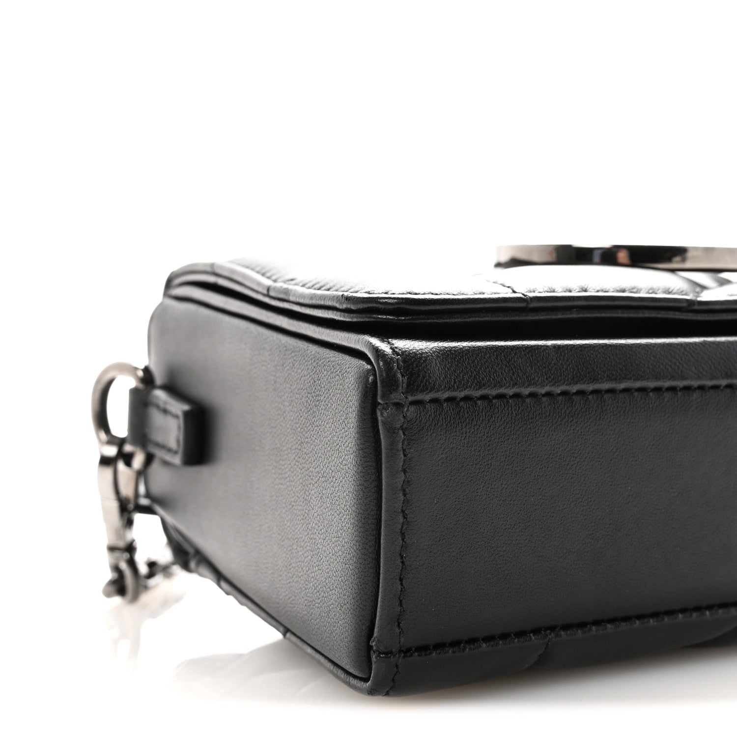 Lambskin Maxi Cannage Small 30 Montaigne Chain Top Handle Bag Black