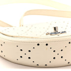 Caviar Perforated Messenger Bag White