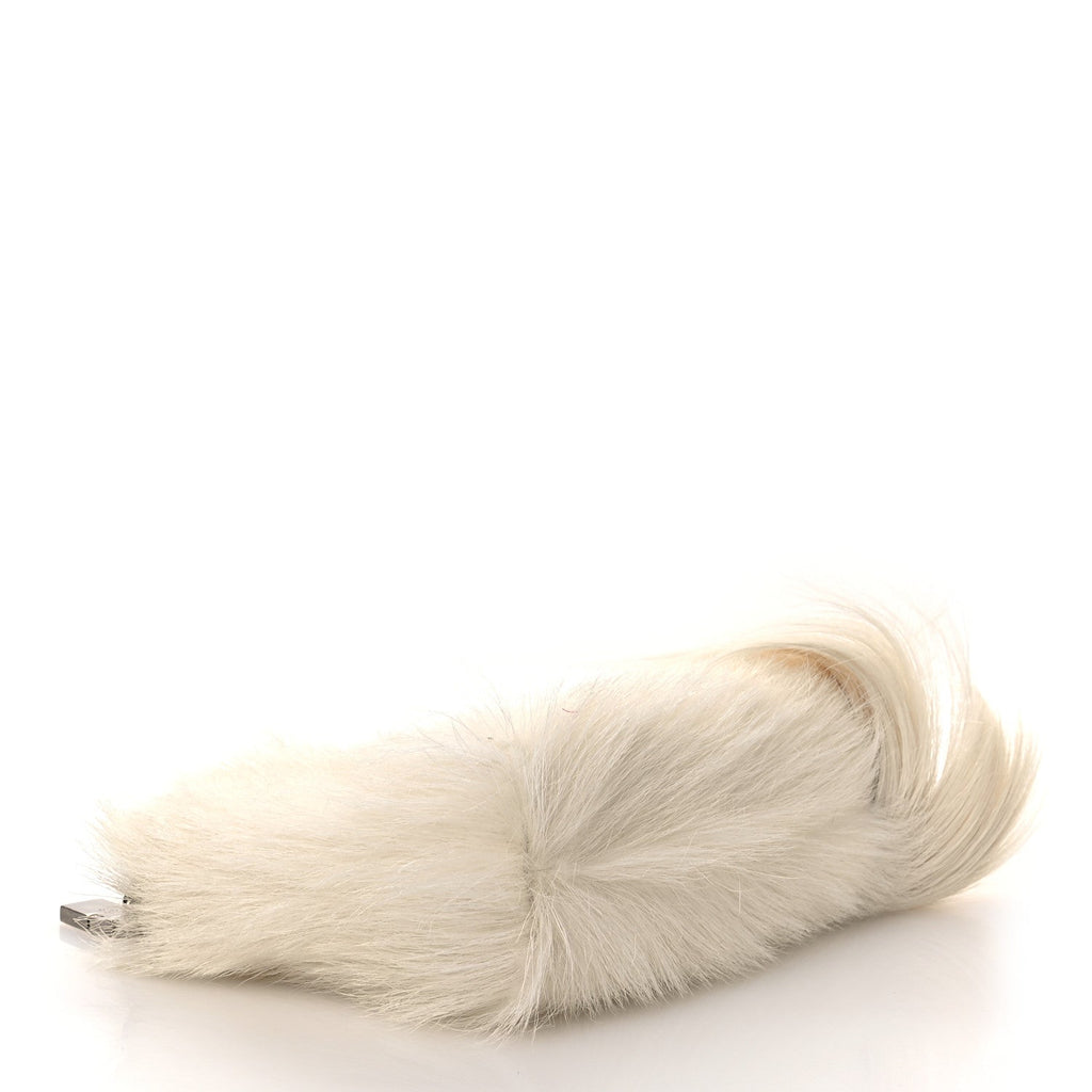 Faux Fur XS Lock Antigona Shoulder Bag White