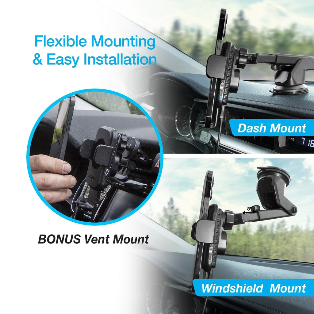 Smart Grip Wireless Charging Car Mount