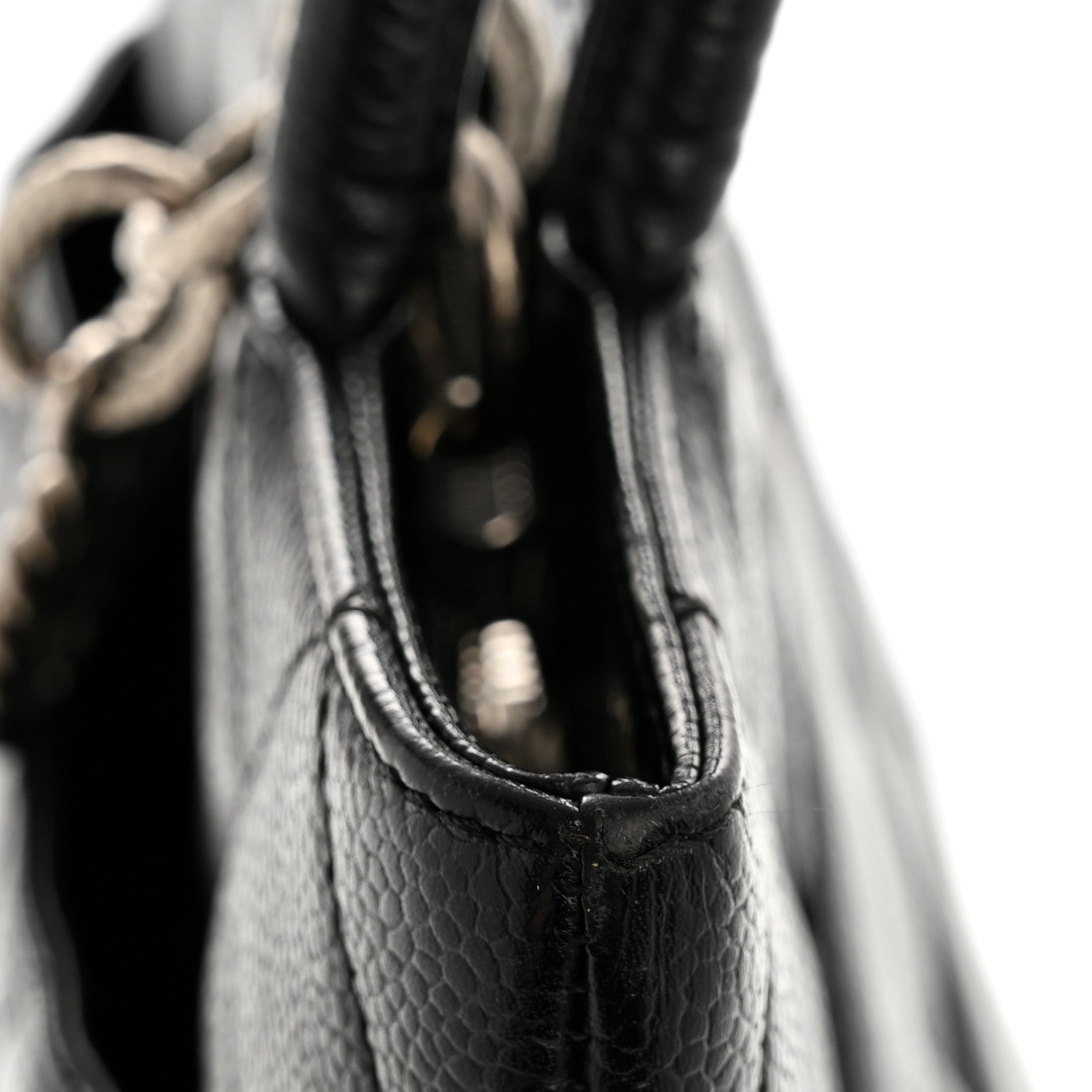 Caviar Quilted Medallion Tote Black