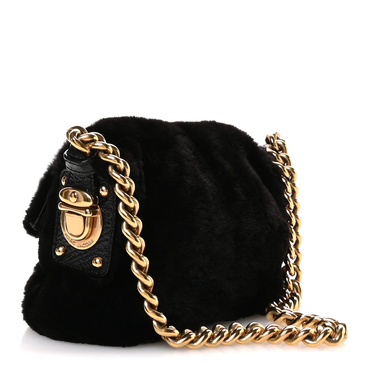 Faux Fur Clutch Black