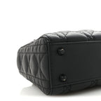 Ultra Matte Calfskin Cannage Mini Lady Dior Black
