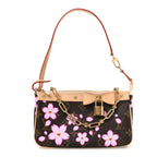 LV X TM Monogram Cherry Blossom Pochette Accessories Sakura Brown