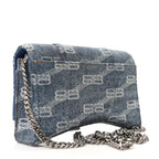 Denim BB Monogram Hourglass Chain Bag Blue
