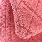 Shearling Tweed Quilted Medium Flap Bag Light Pink
