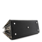 Grained Calfskin Embossed Python Small Sac De Jour Black