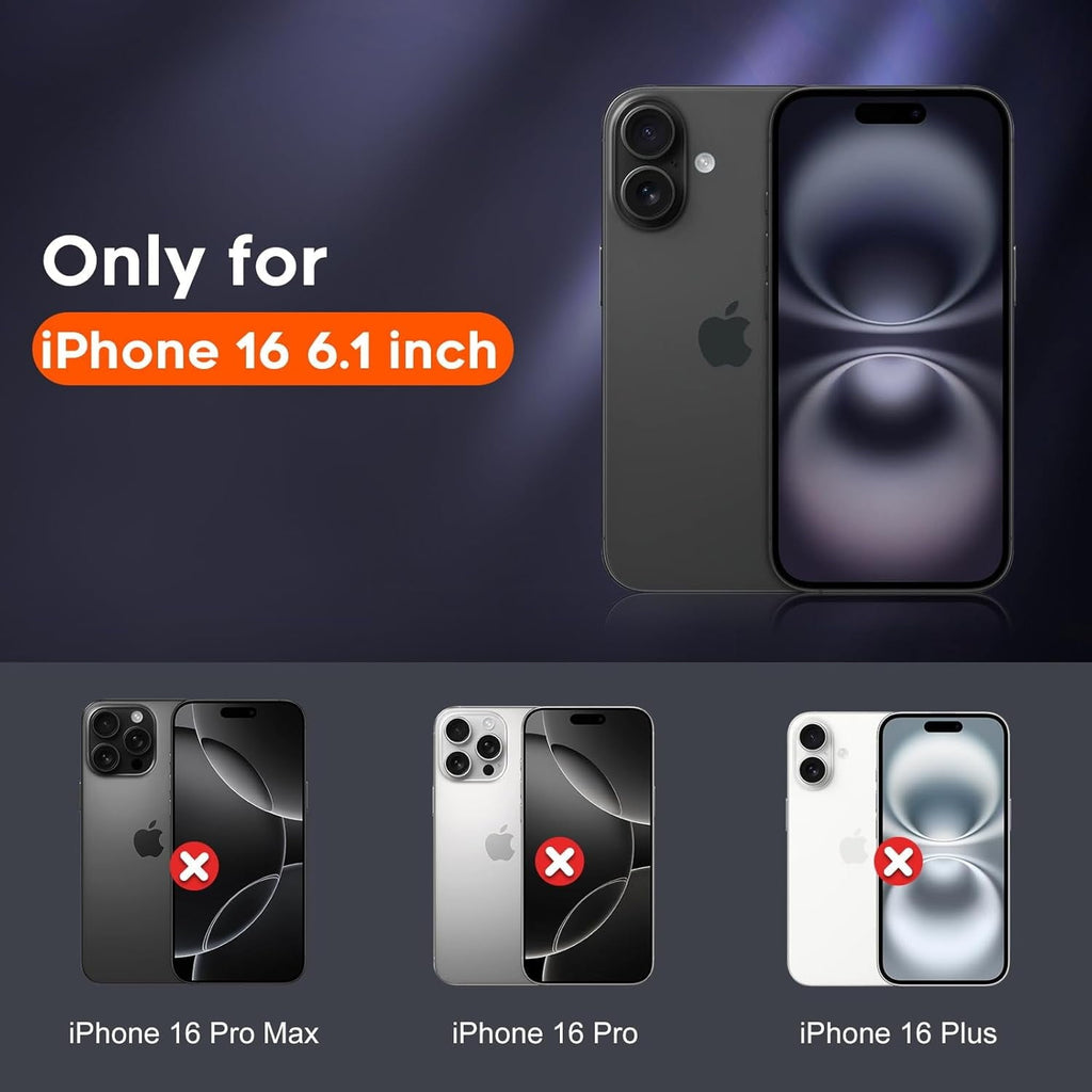 Entronix Case Compatible with iPhone 16 - [Hard Back] Thick Clear