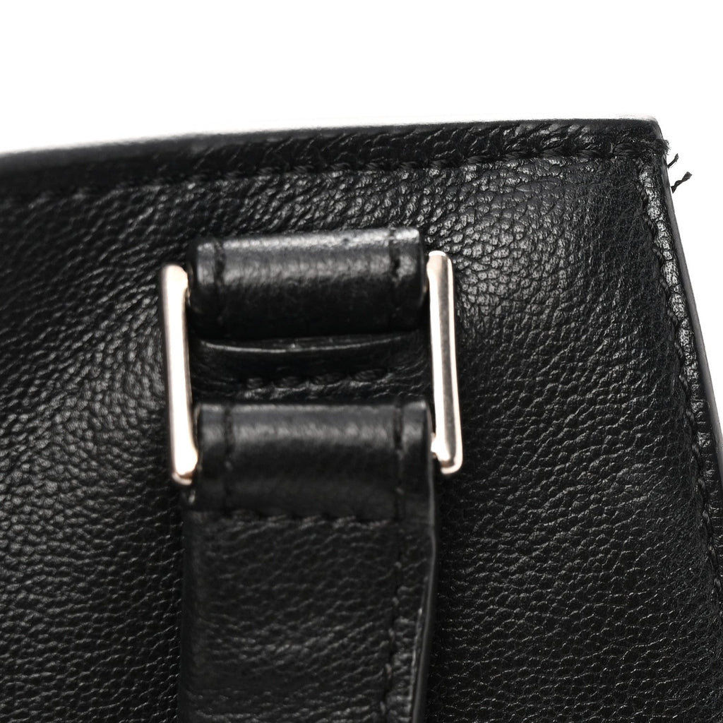 Calfskin Medium Tri-Color Edge Shoulder Bag Blue Multicolor