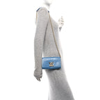 Crocodile Twist Chain Wallet Bleuet