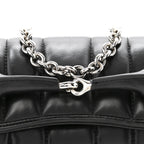 Nappa Vertical Matelasse Small Maxi Horsebit Chain Shoulder Bag Black
