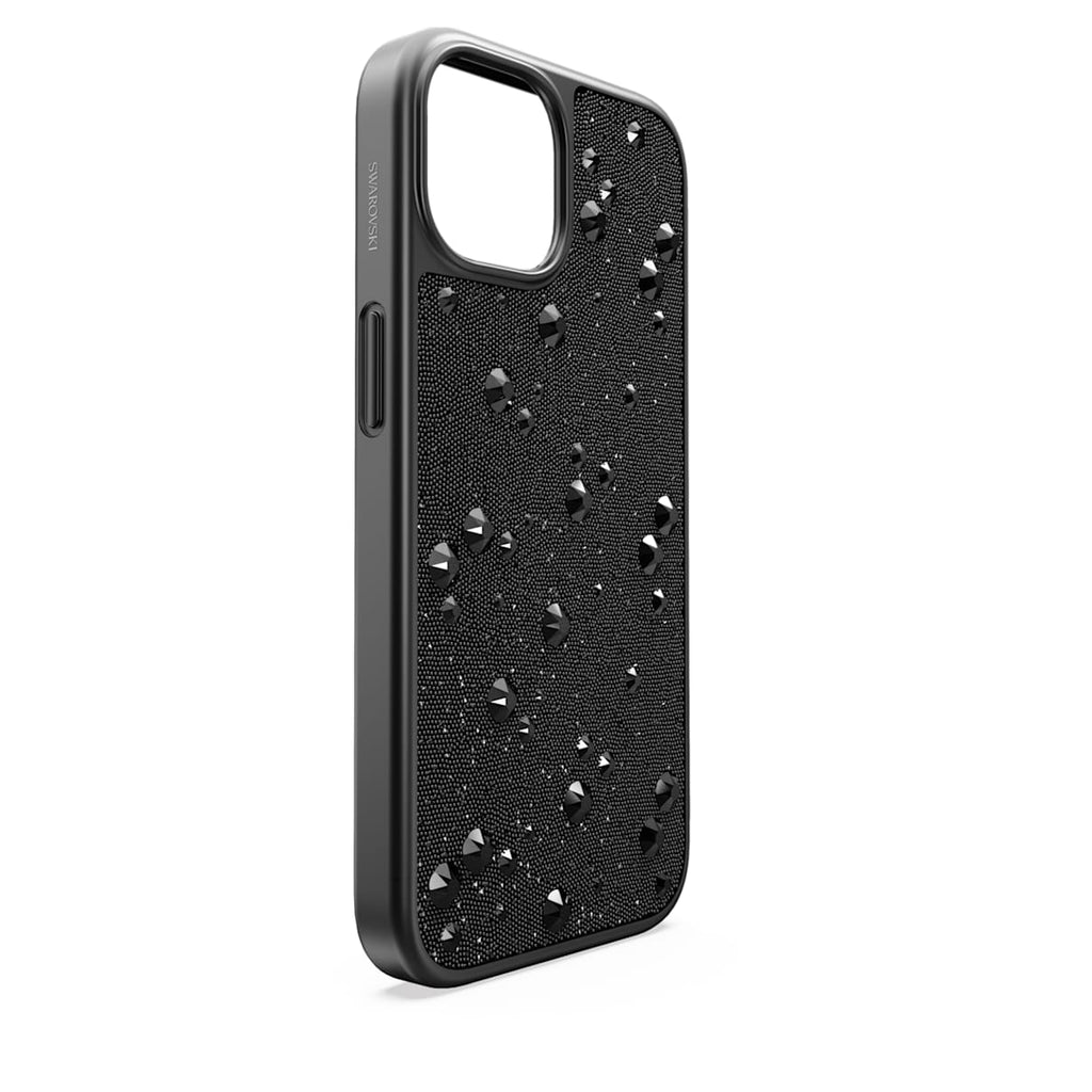 High smartphone case, Flat Back crystals, iPhone 15, Black