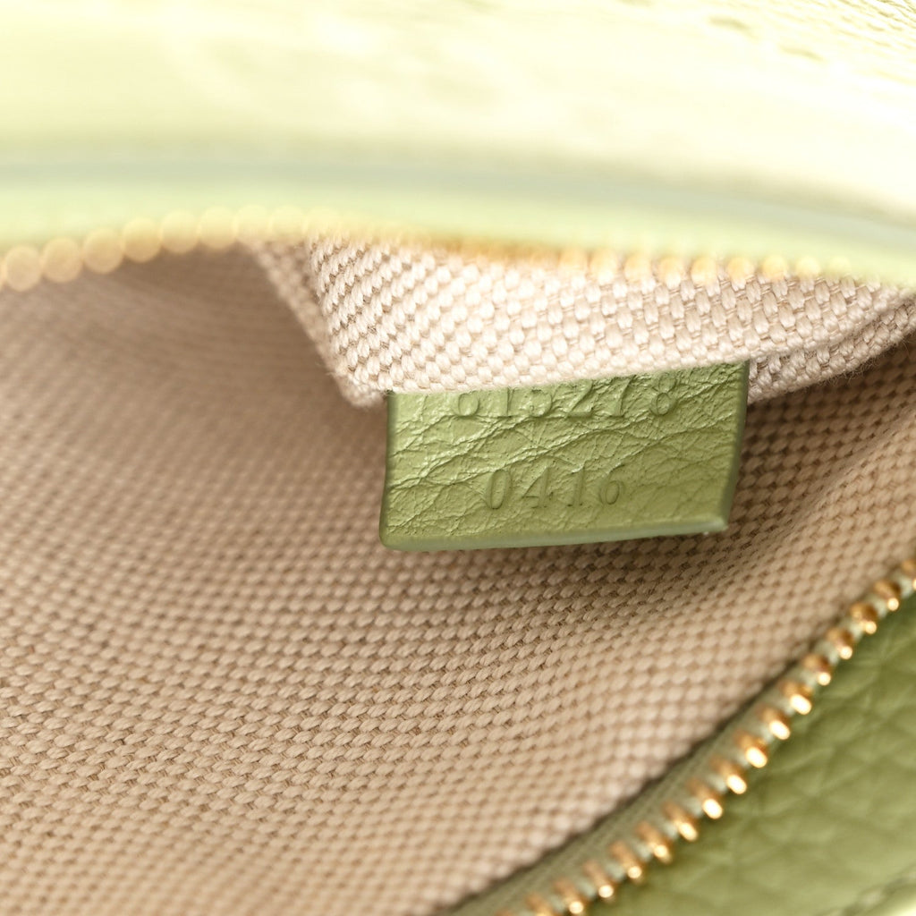 GG Grainy Calfskin Emblem Super Mini Shoulder Bag Sage Leaf