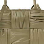 Foulard Intrecciato Pleated Arco Tote Travertine