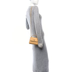 Lambskin Quilted Pearl Top Handle Flap With Chain Beige