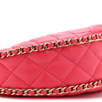 Lambskin Quilted Small Hobo Bag Pink