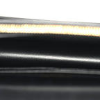 Coated Bark Calfskin Sunset Chain Wallet Black