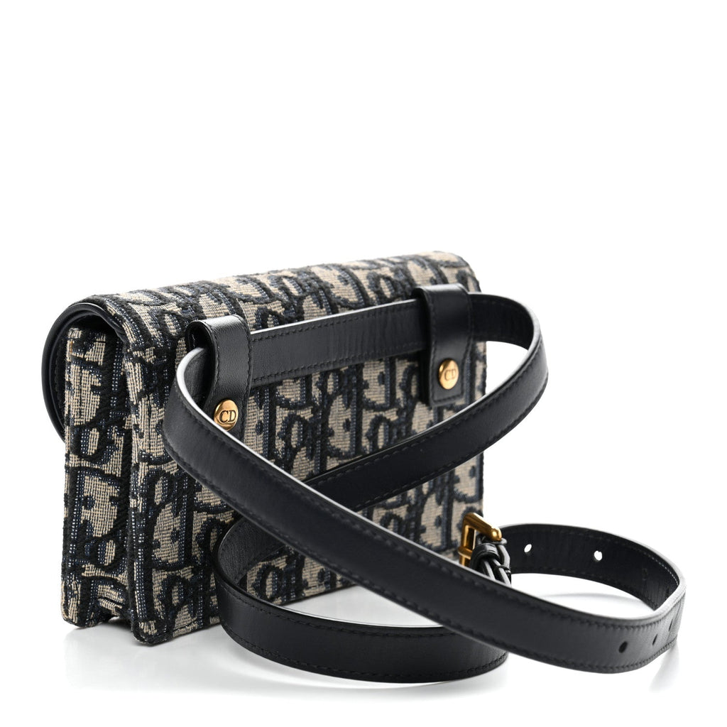 Oblique Saddle Belt Bag Blue