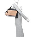 Pony Hair Calfskin Medium Edge Shoulder Bag Praline