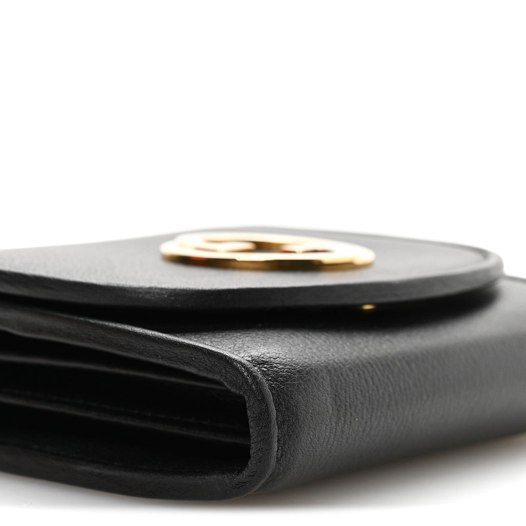Roxy Calfskin Medium Blondie Chain Wallet Black
