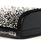 Crystal Calfskin Minaudiere Clutch Black