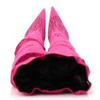 Lace Jersey Pantaleggings Pointed Toe Knife Thigh High Boots 39 Black Pink