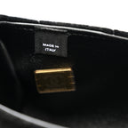 Velvet Quilted Mini Top Handle Flap Black