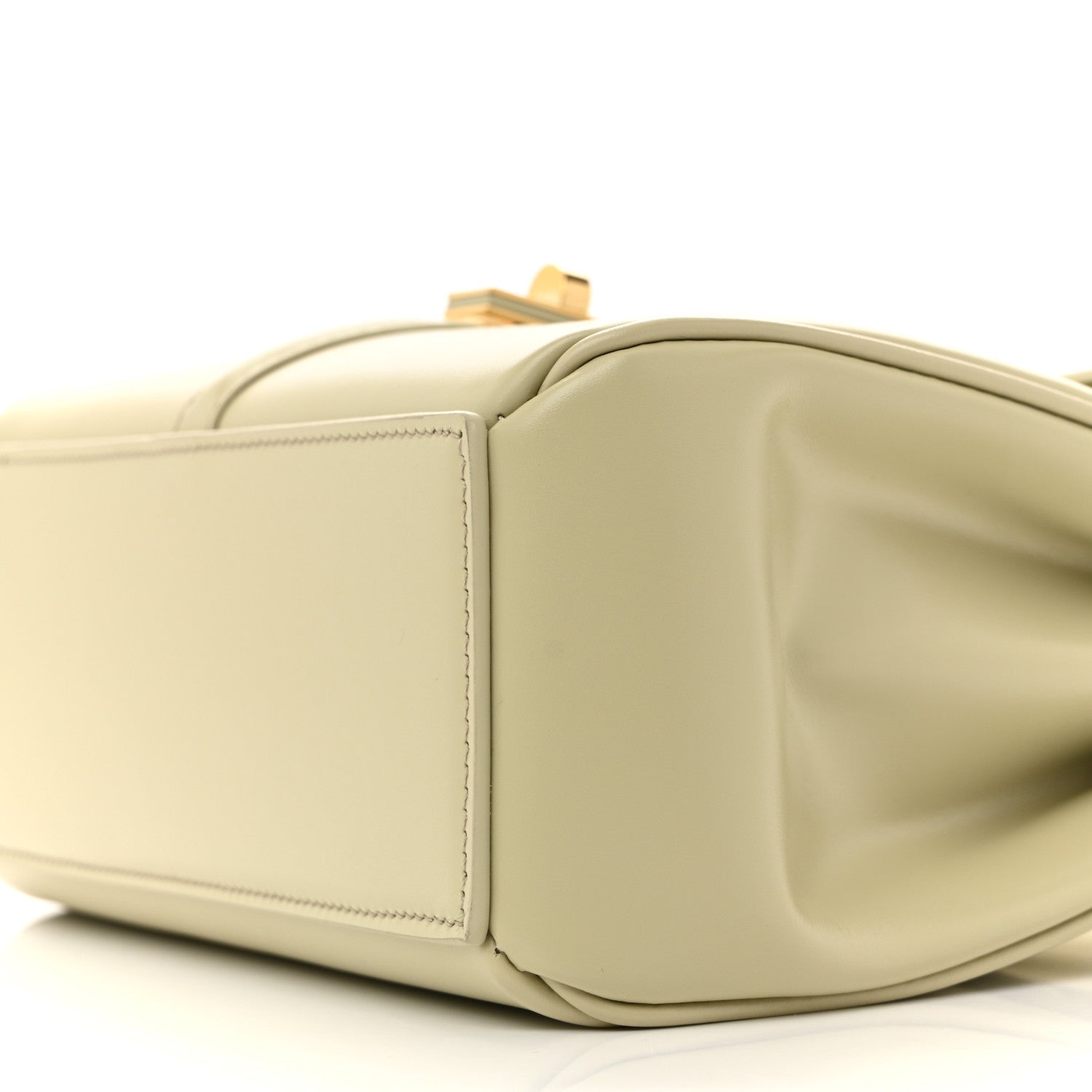 Satinated Calfskin Mini 16 Top Handle Bag Almond Green
