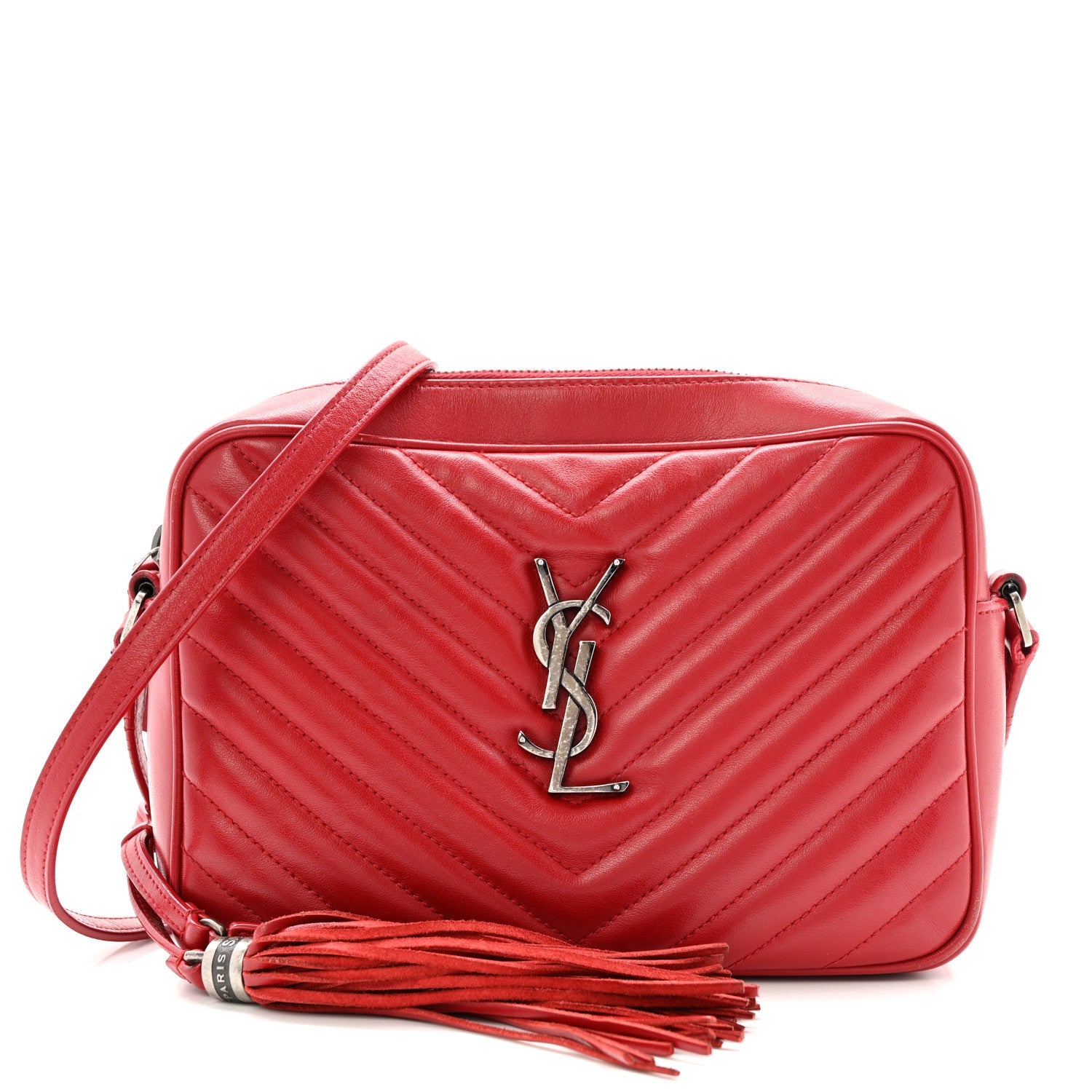 Calfskin Matelasse Monogram Lou Camera Bag Red